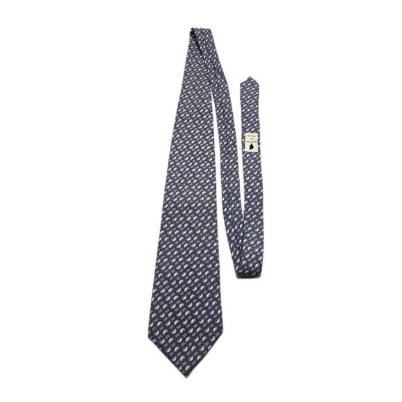 Vineyard Vines Martha's Vineyard FOOTBALLS All Over Print Men's Blue Silk Tie - Picture 2 of 7